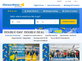 'vietravelairlines.com' screenshot