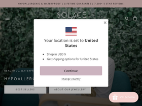 Solace Jewellery website screenshot