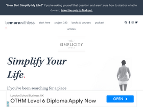 'bemorewithless.com' screenshot