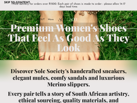 Sole Society homepage screenshot