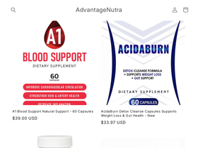advantagenutra.com homepage screenshot