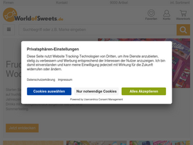 'worldofsweets.de' screenshot