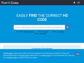 'findhs.codes' screenshot