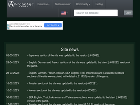 'archeagecodex.com' screenshot