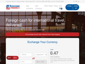 'xchangeofamerica.com' screenshot