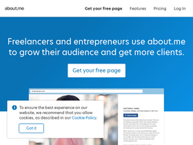 'about.me' screenshot