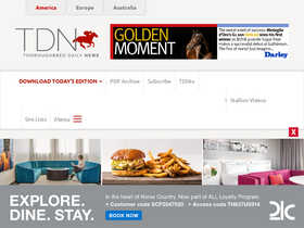 'thoroughbreddailynews.com' screenshot