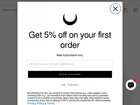 Selene Dress homepage screenshot