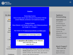 'medi-learn-kurse.de' screenshot