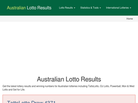 'australianlottoresults.com.au' screenshot