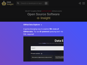 OSS Insight - Unleash GitHub data insights with AI-powered SQL and real-time analytics.