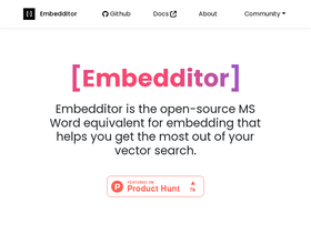 Embedditor - Optimize vector search with advanced NLP and embedding enhancement.