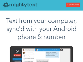 'mightytext.net' screenshot