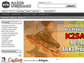 'rollerwarehouse.com' screenshot