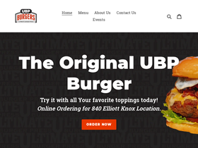 ubpburgers.com homepage screenshot