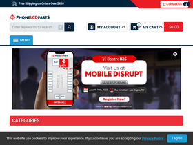 'phonelcdparts.com' screenshot