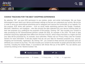 'arkadbudapest.hu' screenshot