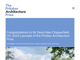 'pritzkerprize.com' screenshot