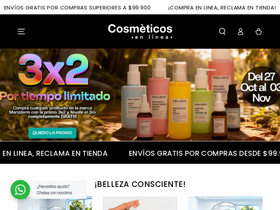 Cosméticos en Línea website screenshot