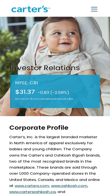 ir.carters.com