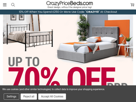 'crazypricebeds.com' screenshot