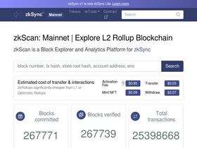 'zkscan.io' screenshot