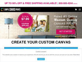 'simplecanvasprints.com' screenshot