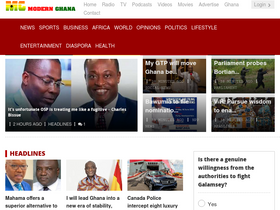 'modernghana.com' screenshot