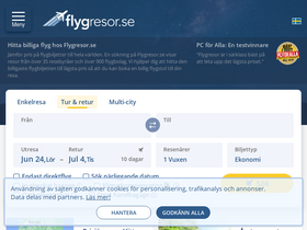 'flygresor.se' screenshot