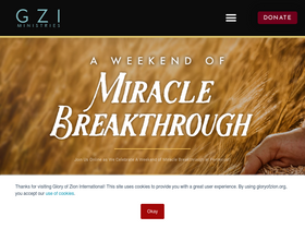 'gloryofzion.org' screenshot