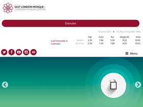 'eastlondonmosque.org.uk' screenshot