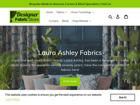 Designer Fabric Store homepage screenshot