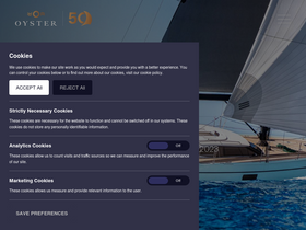 'oysteryachts.com' screenshot