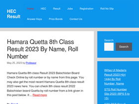 'hecresult.com' screenshot