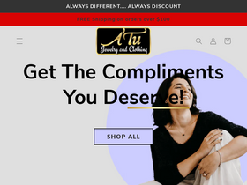 atujewelryandclothing.com homepage screenshot