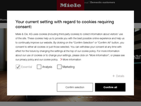 'miele.com' screenshot