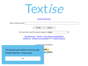 'textise.net' screenshot