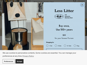 lesslitterbox.com homepage screenshot