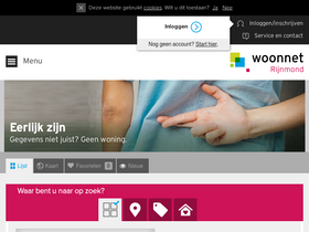 'woonnetrijnmond.nl' screenshot