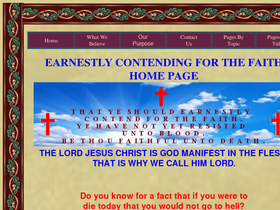 'earnestlycontendingforthefaith.com' screenshot