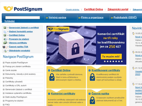 'postsignum.cz' screenshot