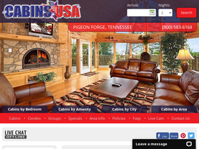 'cabinsusa.com' screenshot