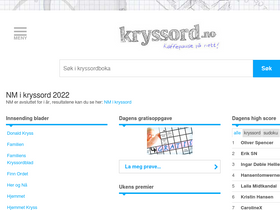 'kryssord.no' screenshot