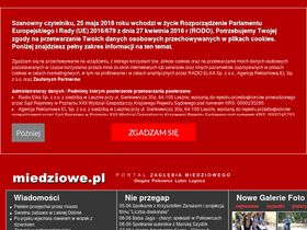 'miedziowe.pl' screenshot