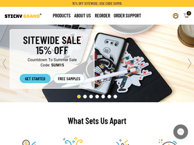 'thestickybrand.com' screenshot