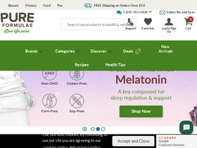 'pureformulas.com' screenshot