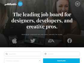 'authenticjobs.com' screenshot