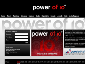 'thepowerof10.info' screenshot