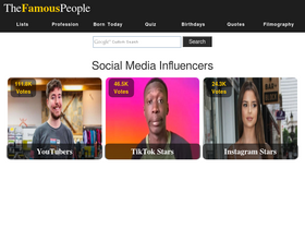 'thefamouspeople.com' screenshot