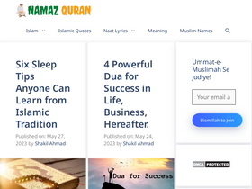 'namazquran.com' screenshot